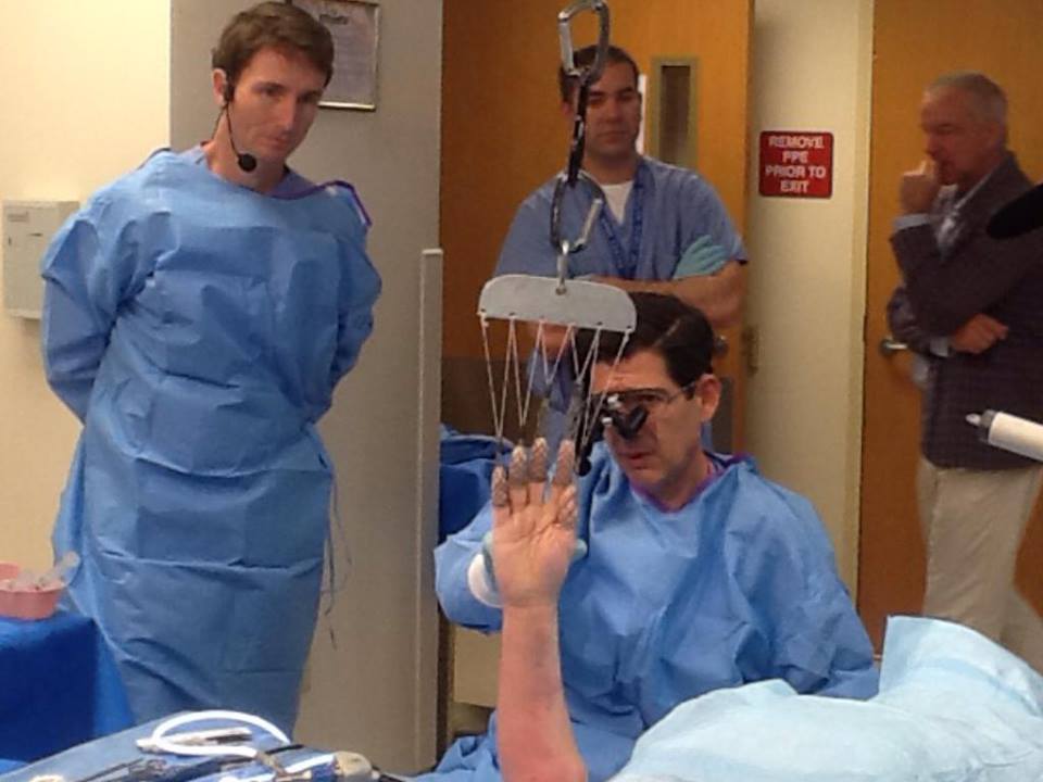 Del Piñal during his technical demonstration of wrist surgery